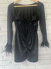 Shein Sxy Women's Black Cutout Bodycon Dress Stretch Long Sleeve Black Size L