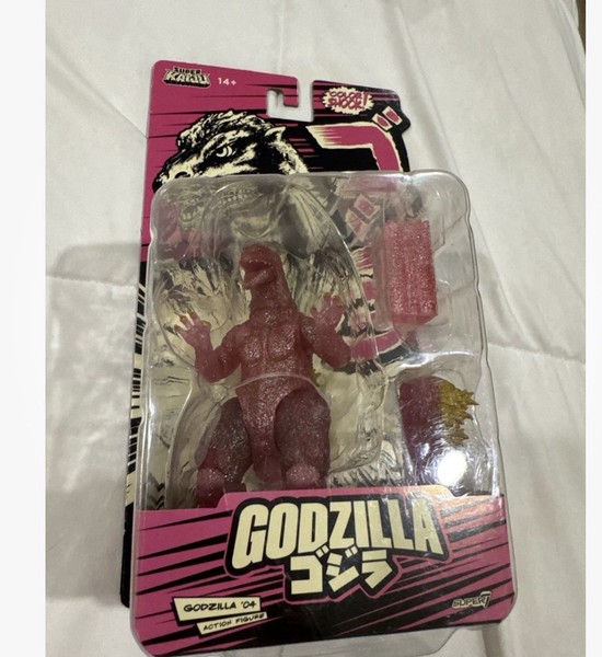 Figura de acción Super7 Super Kaiju Color Shock rosa Godzilla '04 Final Wars NUEVA