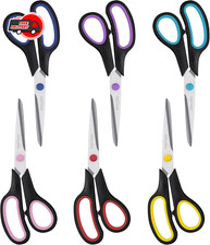 Scissors Set of 6-Pack 8 Scissors All Purpose Comfort-Grip Handles Sharp Sciss