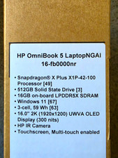 HP OmniBook 5 16-fb0000nr Snapdragon X Plus 16GB 512GB SSD 16" Touch W11