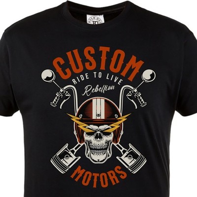 Herren T Shirt Motorrad Skull Biker Rebellion Chopper Geschenk Maenner