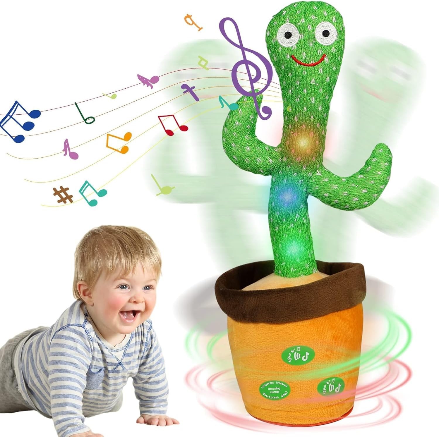 Dancing Talking Cactus Toy Repeat What You Say Singing Cactus Voice Recorder Ba