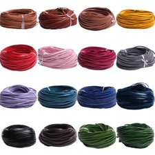 Genuine Leather Cord 2m 3-10mm Flat Strand Cow Rope Necklace Bracelet DIY Jewelr