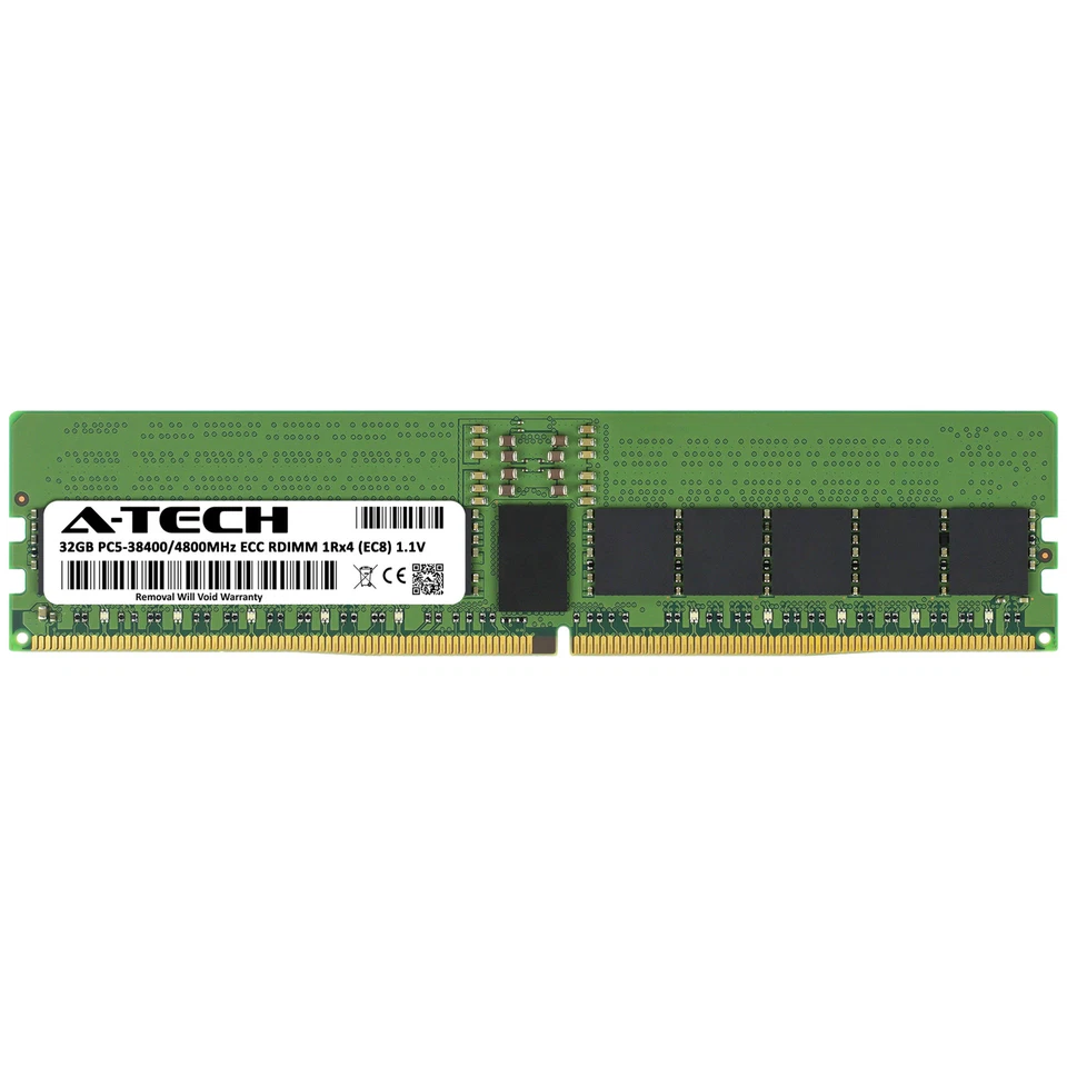 A-Tech 32GB 1Rx4 PC5-38400R DDR5 4800 MHz ECC REG EC8 RDIMM Server Memory RAM 1x - Image 2 of 4