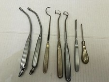Vintage ENT Doctor Stainless Steel 7 Piece Surgical Tool Estate Lot