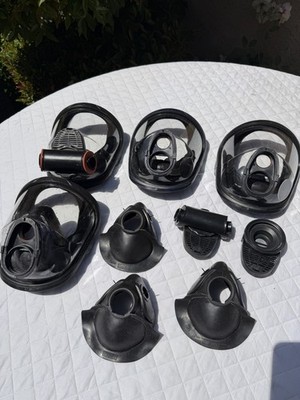 Set Lot 4 MSA 10073459 Advantage Model-4100 Full Face Mask Size Medium W/extras