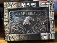 Men’s Montana Silversmith Buckle America Right To Bear Arms New!