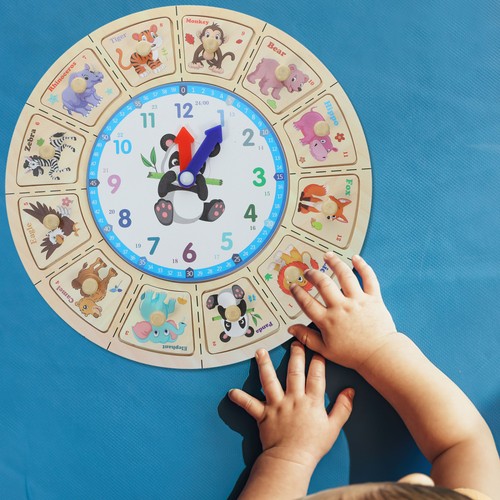Luchas manuales El reloj niño niño juguete educativo temprano para niños - Imagen 6 de 12