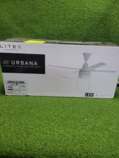 Litex UB48WW4L URBANA 48 Inch Single Light LED Ceiling Fan WHITE