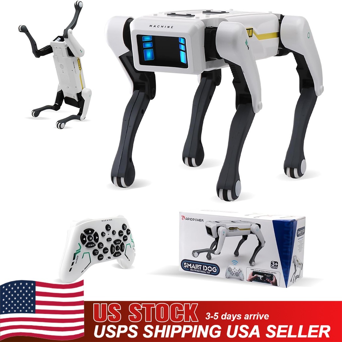 US Smart Robot Dog 2.4Gh Remote Control Robot Dog Toy AI Voice Bluetooth Control