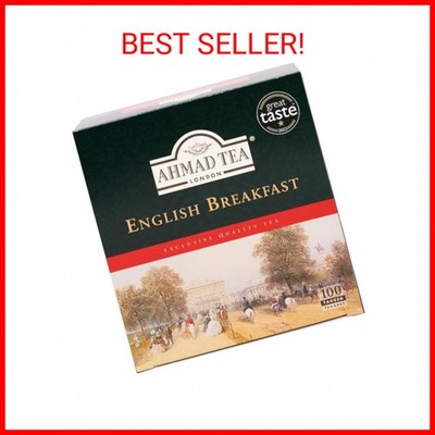 Ahmad Tea Black Tea, English Breakfast Teabags, 100 ct - Caffeinated and Sugar-F