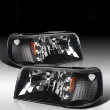 Compatible with 1993-1997 Ford Ranger Black Housing Clear Lens 1PC LED Strip Hea