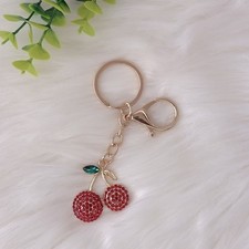 Cherry Rhinestone Bag Charm/ Keychain Accessory