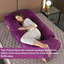 1pc 60-Inch J-Shaped Maternity Pillow   Full Body Support Pregnancy Sleep - NEW