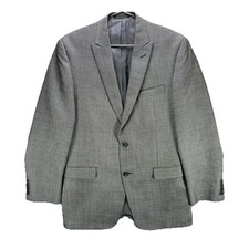 Calvin Klein Blazer Size 40R Gray Nailhead Silk Wool Two-Button Sport Coat