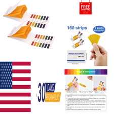 2 Pack pH Test Strips, 160 Strips pH 1-14 Universal Litmus Test Paper  for pH