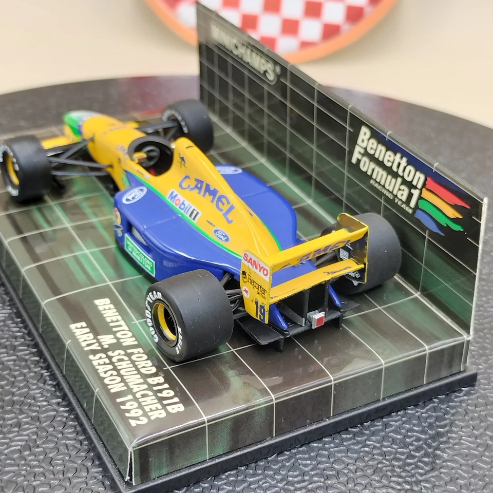MINICHAMPS 1/43 Benetton Ford B191B Early Season 1992 Schumacher CAMEL 400920119 - Image 2 of 4