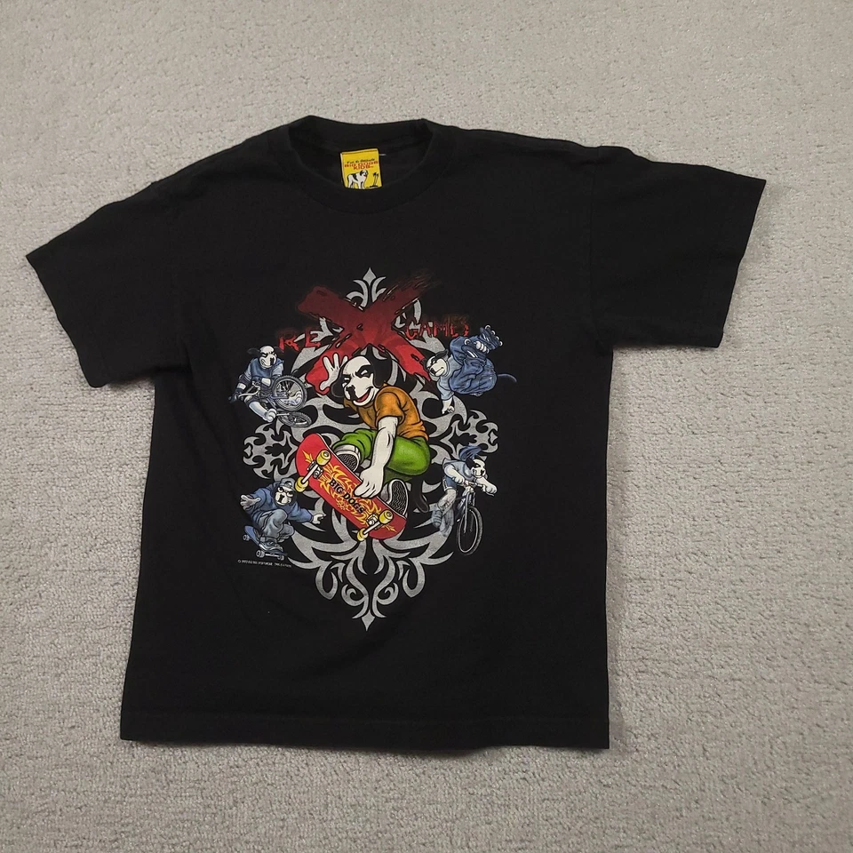 Vintage Big Dogs Shirt Kids 8/10 Black X Games Skate BMX Graphic Made USA 2003 - Image 2 of 4