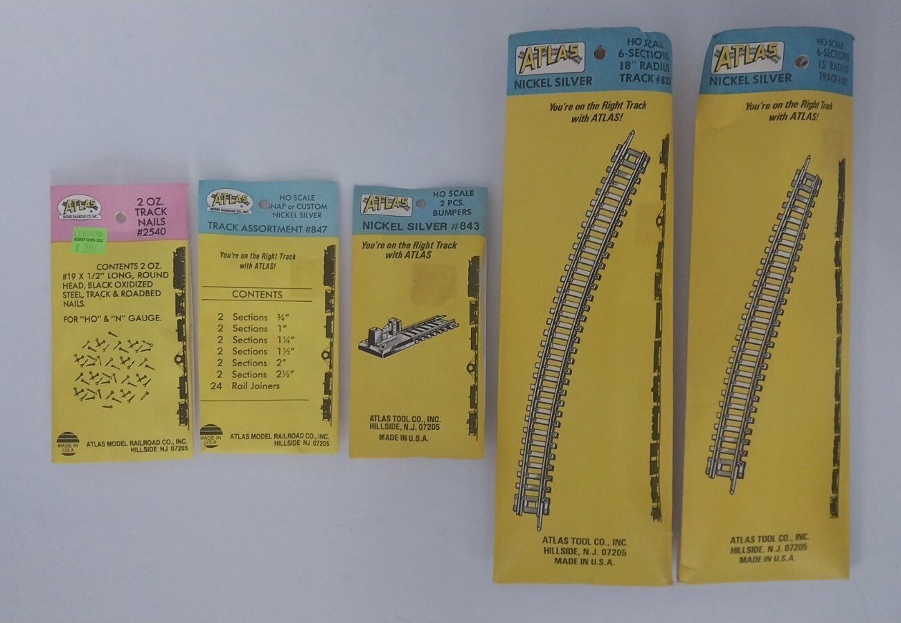 Vintage Atlas HO Scale Train Track Lot Nickel Silver Turns Bumpers Snap eBay