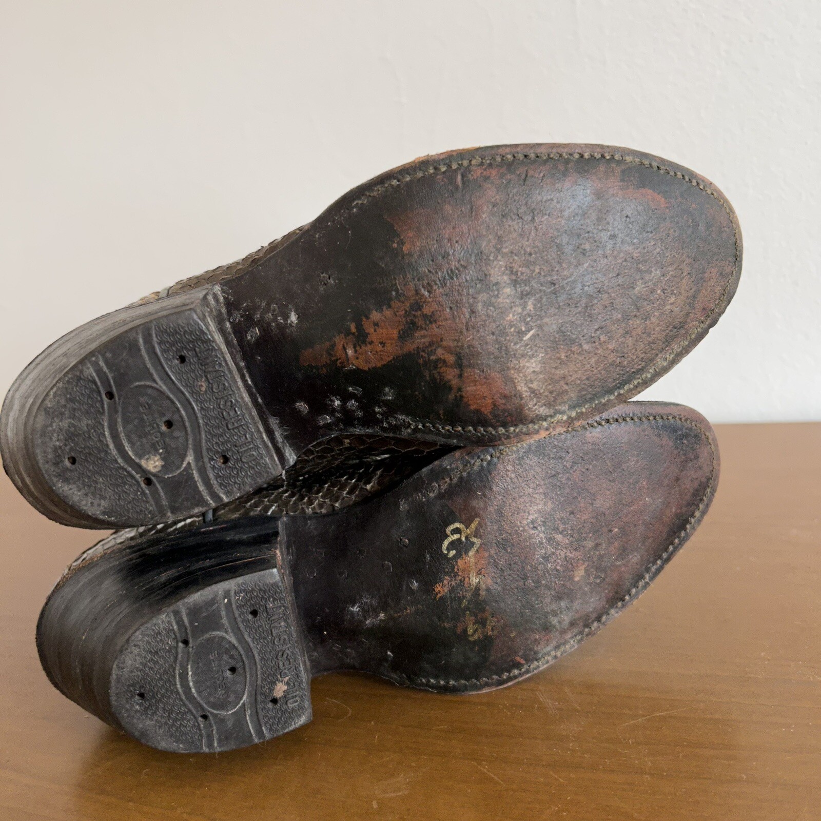 Vintage Nocona Snake Skin Cowboy Boots Python Wom… - image 7