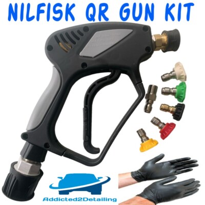 ADDICTED2DETAILING NILFISK DELUXE SWIVEL QUICK RELEASE SHORT GUN & 5 NOZZLE KIT