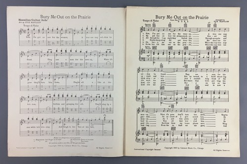 Bury Me Out On The Prairie Westerners Massey Sheet Music 1935 Country Guitar - Picture 2 of 4