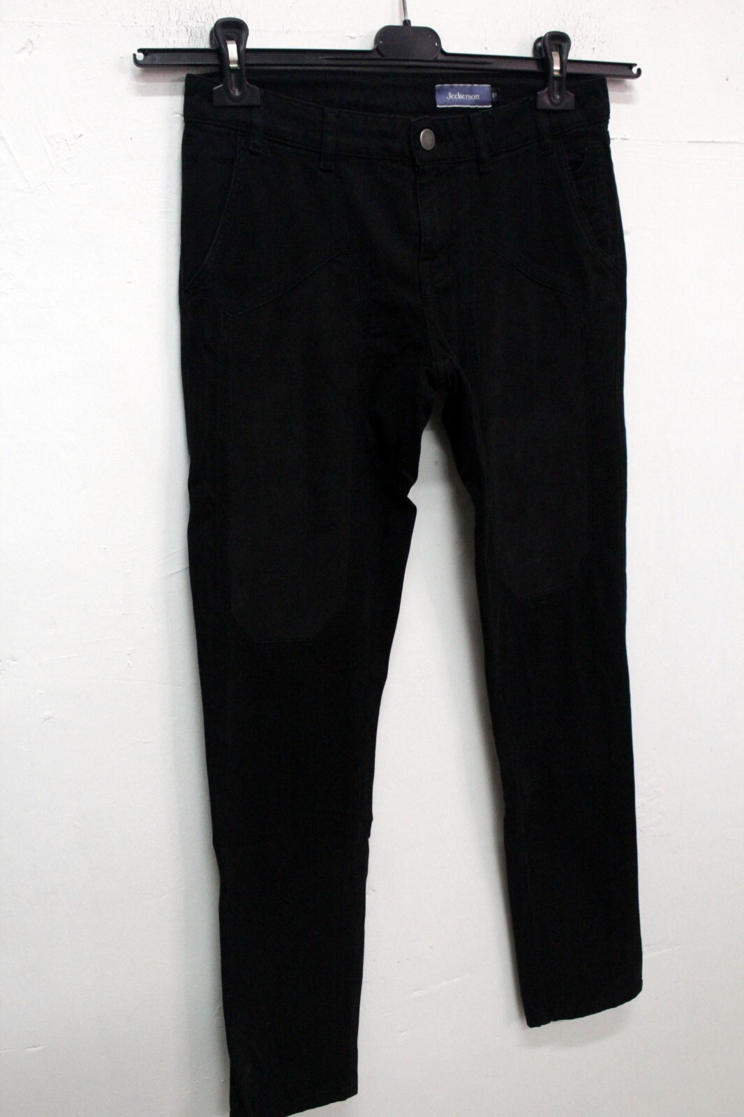 Jeckerson Donna Pantalone Taglia 27/40 Jeans Nero Cotone Pant Woman Pants Logo