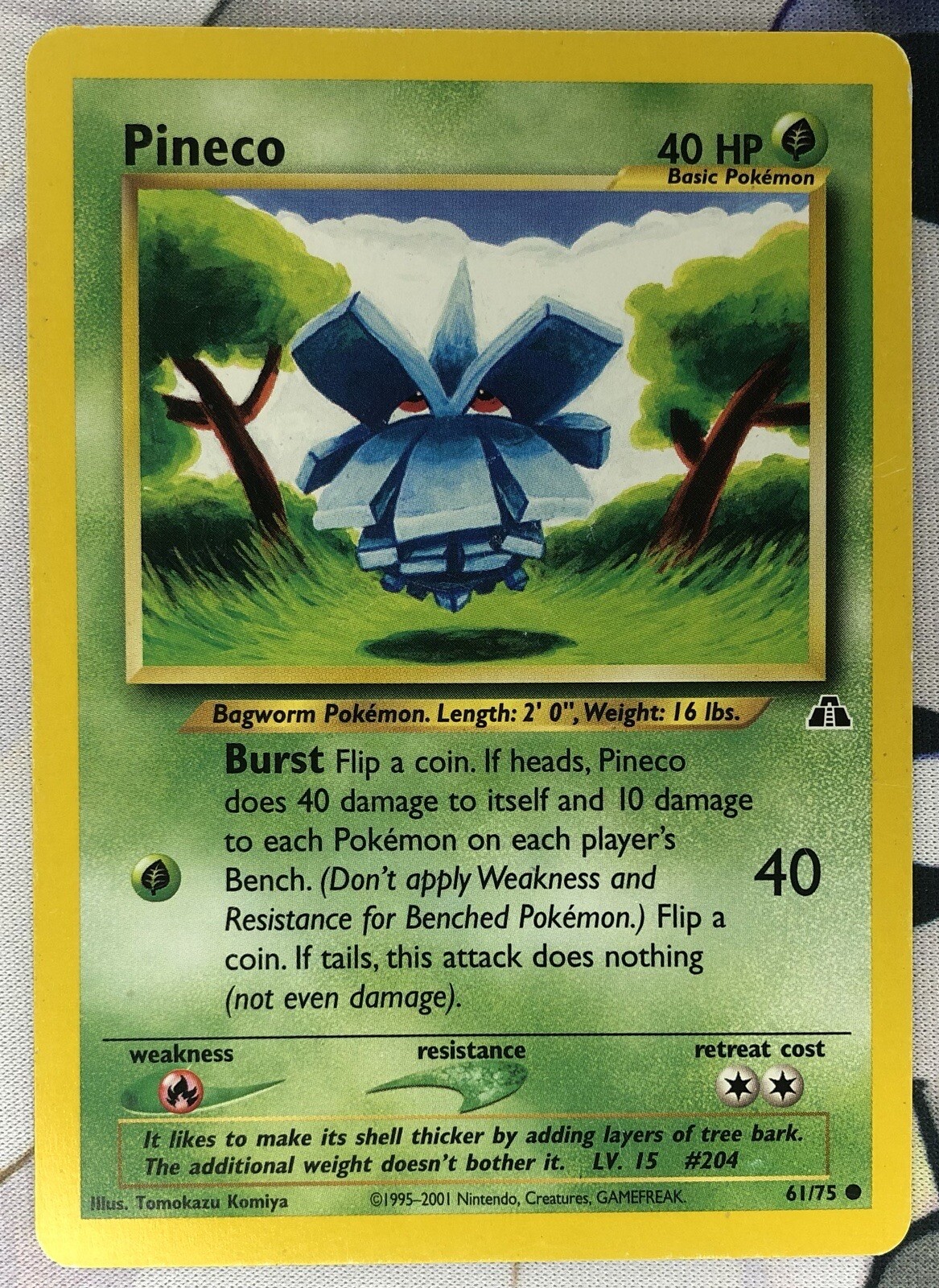 Pokémon TCG Pineco Neo Discovery 61/75 Regular Unlimited Common