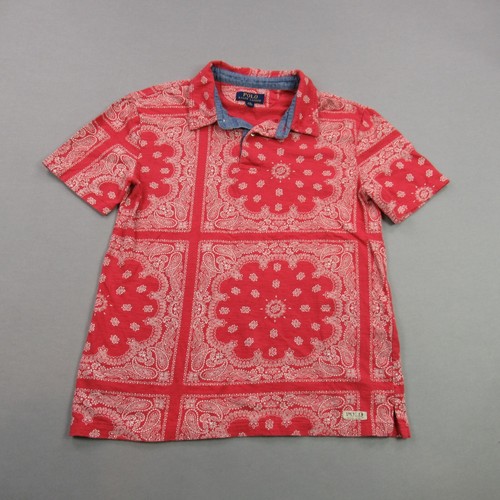 Polo Ralph Lauren Shirt Boys Large Short Sleeve Outdoors Button Front Paisley