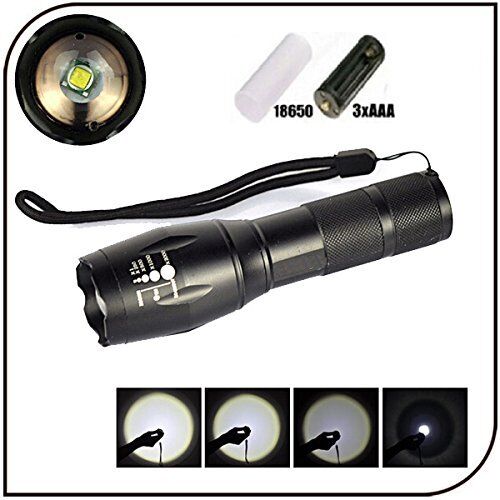 5 x Flashlight US Captain Gadget 1600 Lumens #1 Cree Zoomable Taclight + 15 AAA - Picture 4 of 8