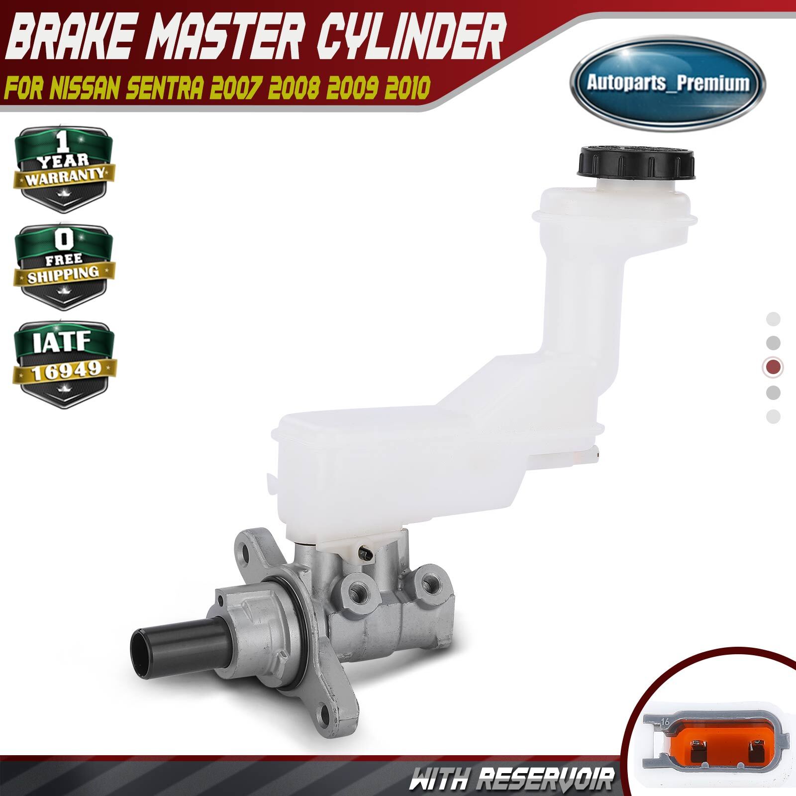 Brake Master Cylinder with Reservoir & Sensor for Nissan Sentra 2007