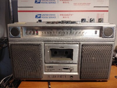 Yorx-AM-FM Stereo/Cassette/8 Track Player-Model K6061 Boombox 1980