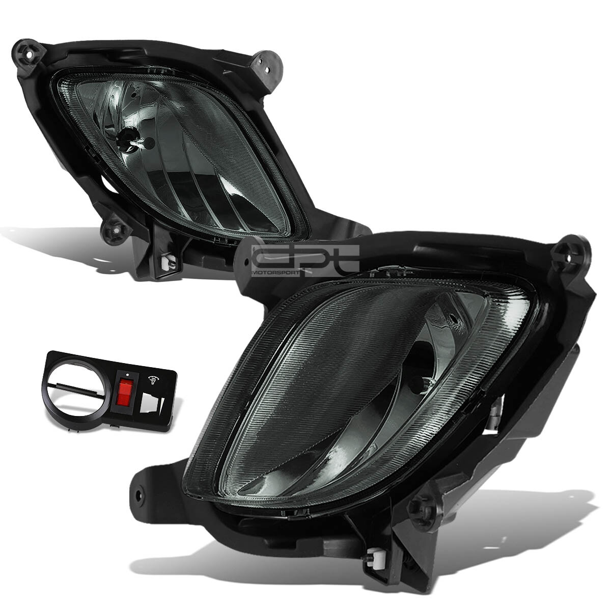 Fit 10-12 Coupe Bh/Gt Smoked Tinted Lens Oe Bumper Driving Fog Light+Switch Pair