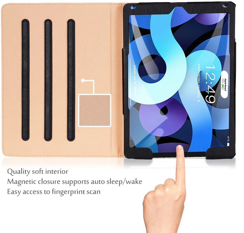 PU Leather Magnetic Stand Case Smart Flip For iPad 10.2" 10.9" 9.7" 10.5 Pro Air - Image 3 of 4