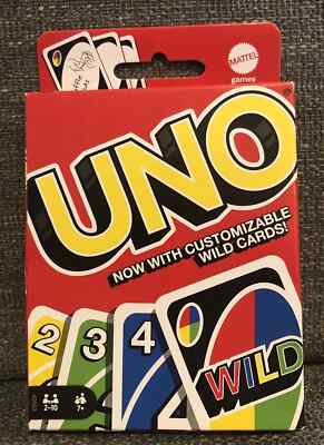 Mattel UNO Card Game set With Customizable Wild Cards NEW PACKAGE ages 2-10
