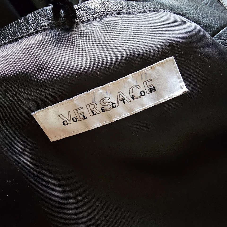 Versace Collection Hombre Agnello Chaqueta Cuero Talla 52 Foto 4 de 4