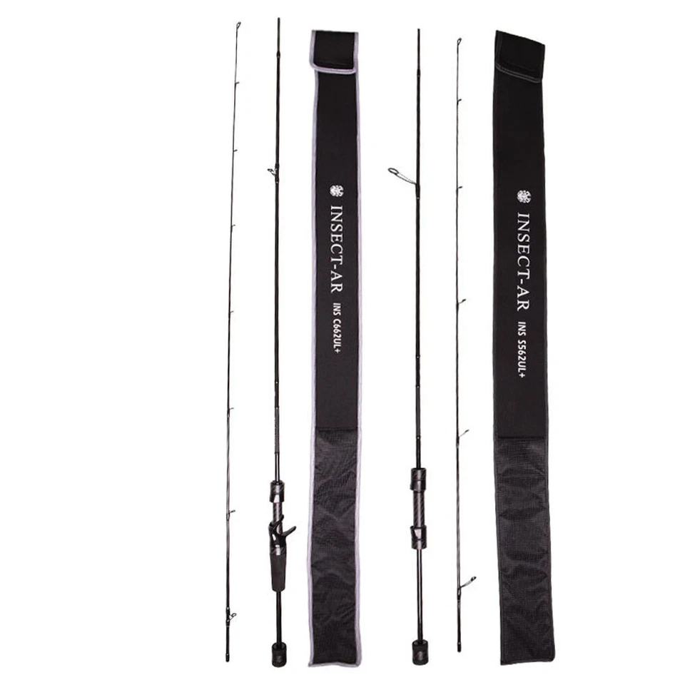Caña de pescar giratoria INSECT 6' 6'6"" 1-6 lb caña de pescar rápida ultraligera carbono Foto 3 de 4