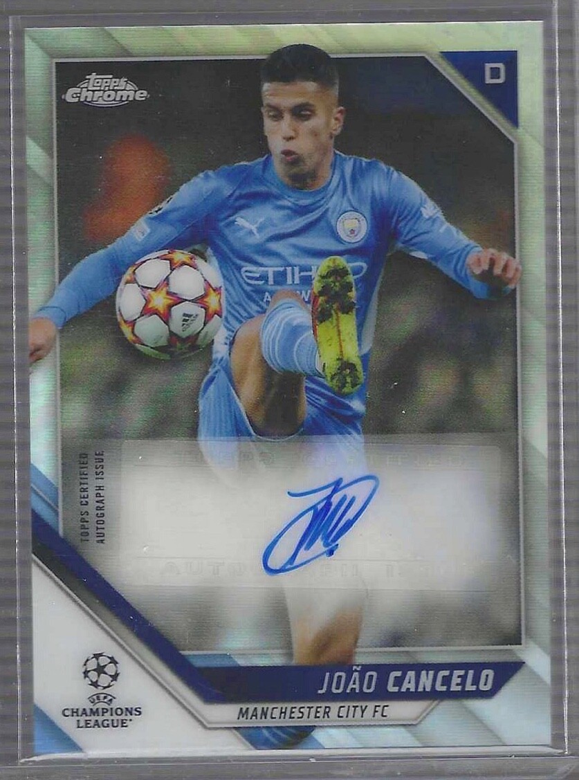 JOAO CANCELO 2021-22 TOPPS CHROME UEFA SILVER REFRACTOR AUTO #CA