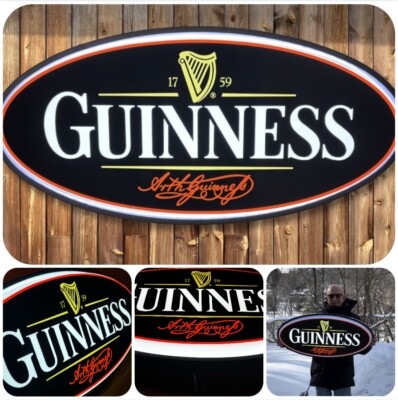 Guinness Backlit LED Oval Sign 32” x 15” x 3.5