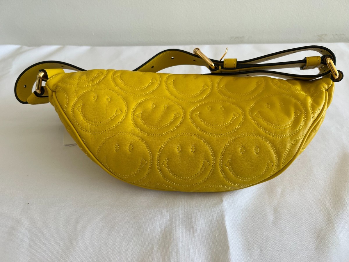 SS21 Moschino Couture Jeremy Scott Yellow Leather Fanny Pack SS21 Moschino Couture Jeremy Scott Yellow Leather Fanny Pack