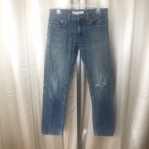 Levis 511 Slim Leg Blue Jeans Boys/Youth 18 Reg 29x29 Distressed - Picture 2 of 18