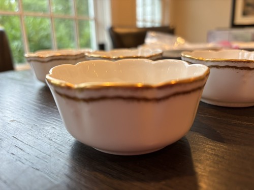 Old Abbey Limoges Set Of 5 Finger Bowls With Gold Trim - Picture 3 of 7