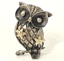 Pewter Earring Holder & Starfish Stud Earrings Torino Standing Owl FREE SHIP