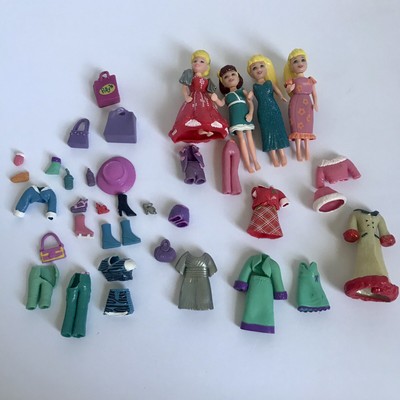 polly pocket dolls with rubber clothes