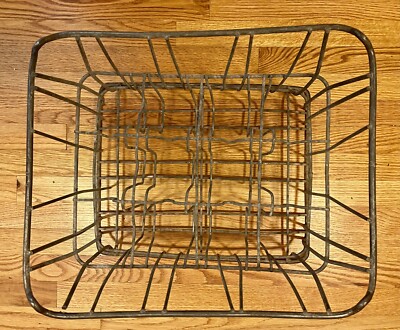テント・タープ Vtg wire l milk crate USA 70's Vintage 1970s Galvanized Metal Wire Dairy Milk Crate ~ 18