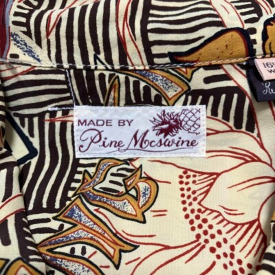 Real McCOY'S Pine Mcswine aloha shirt men Size L Rayon Short