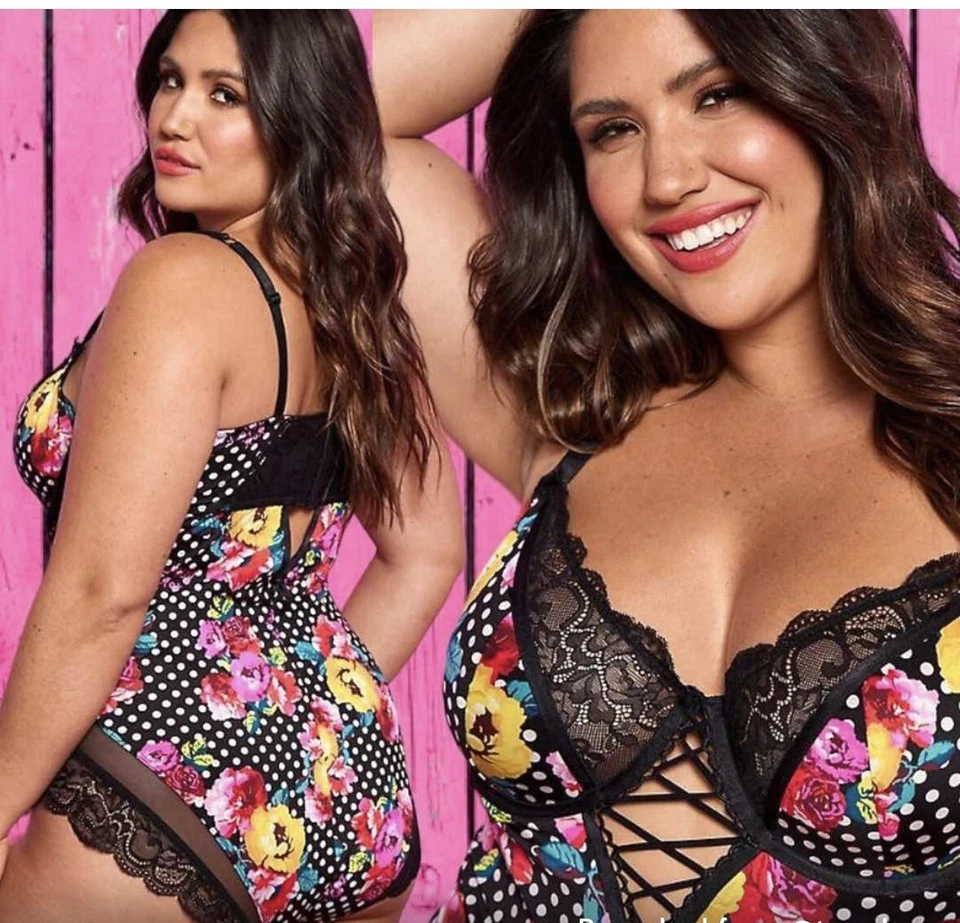 Bodysuit Torrid & Betsey Johnson edição limitada descontinuada 1X - Imagem 2 de 4