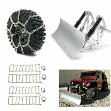 Alloy Snow Shovel Plow Blade Snow Chains for Axial SCX10 TRX4 1/10 RC Car Parts