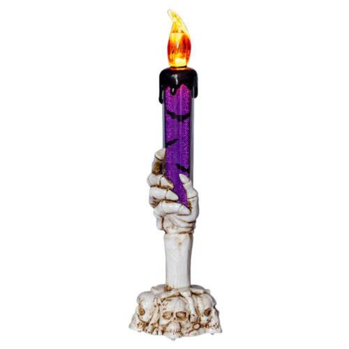 LED Candlestick Lamp Halloween Horror Props Halloween Party Decor (Purple) - Picture 1 of 3