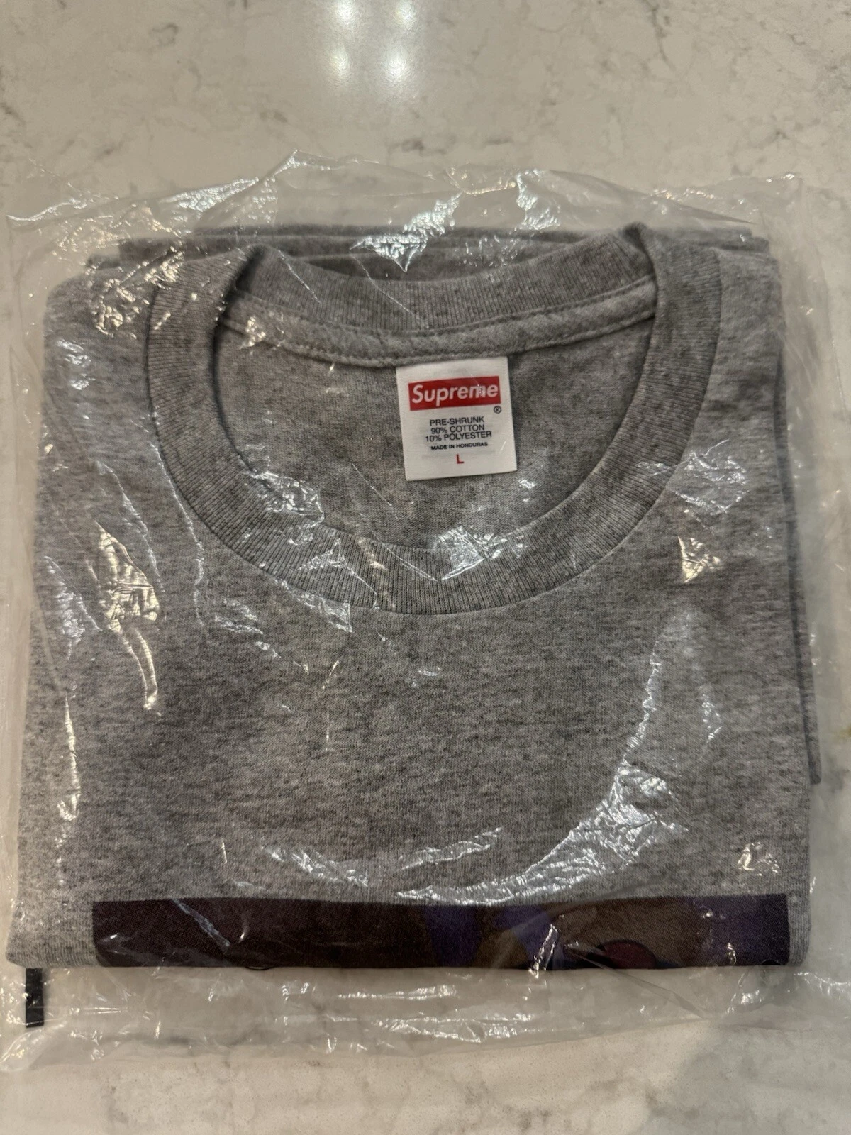 Tee shirt Supreme blanc neige gris bruyère taille L FW24 neuf scellé